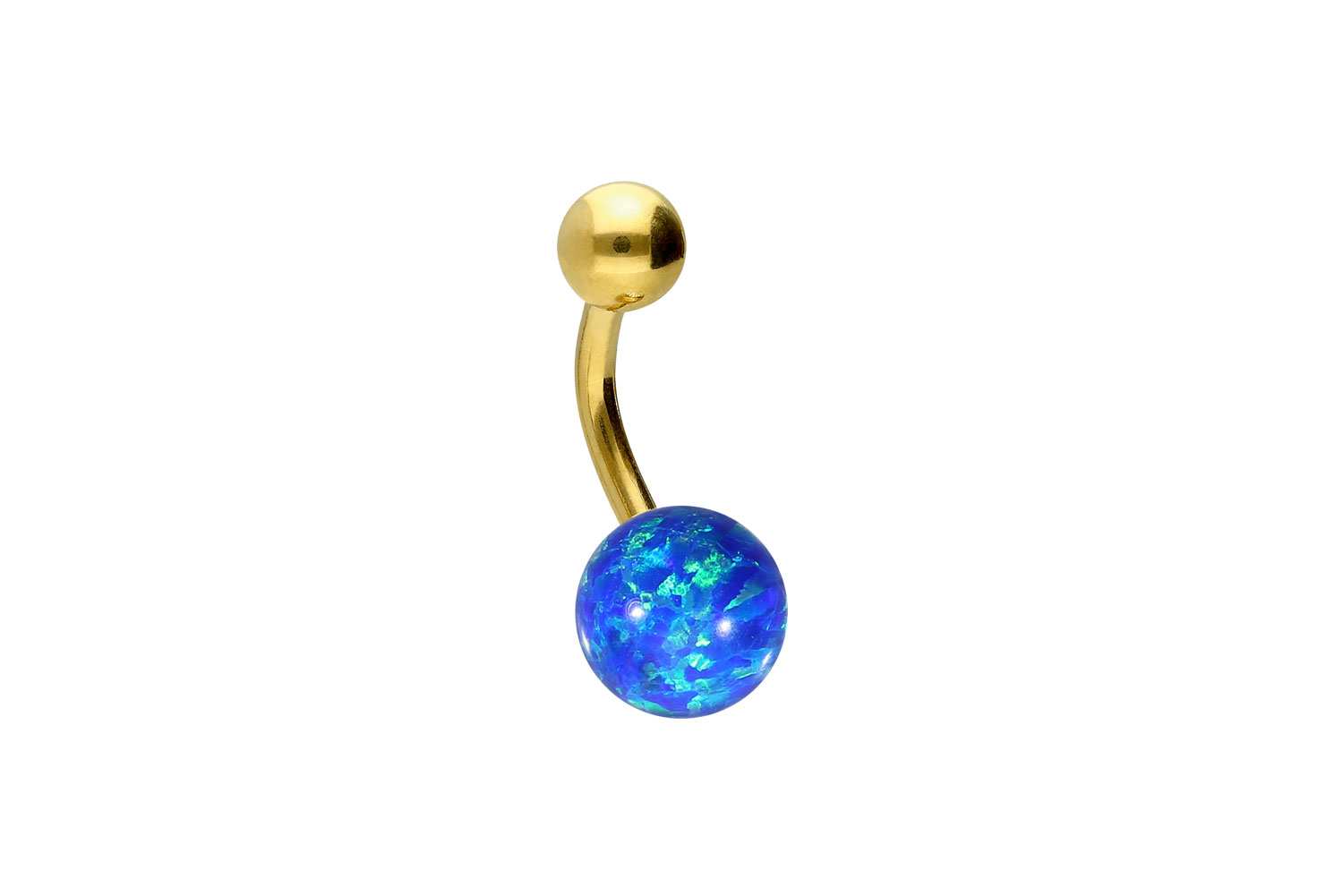 Chirurgenstahl Bananabell Piercing SYNTHETISCHER OPAL + CHIRURGENSTAHL-KUGEL